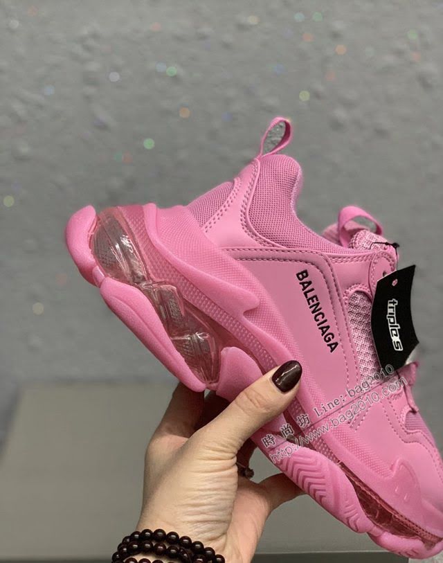 Balenciaga經典款男女鞋 巴黎世家頂級版本Triple S厚底氣墊大底LOGO老爹鞋 Balenciaga情侶款老爹鞋  hdbl1272
